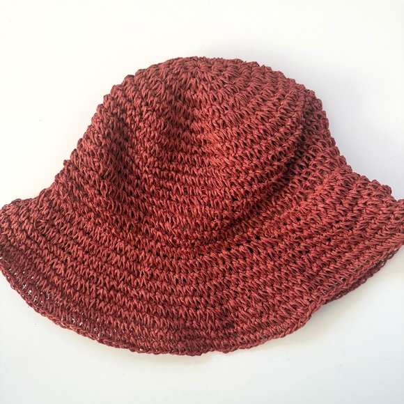 Primark Brick Orange Red Crochet Bucket Hat - Picture 2 of 4